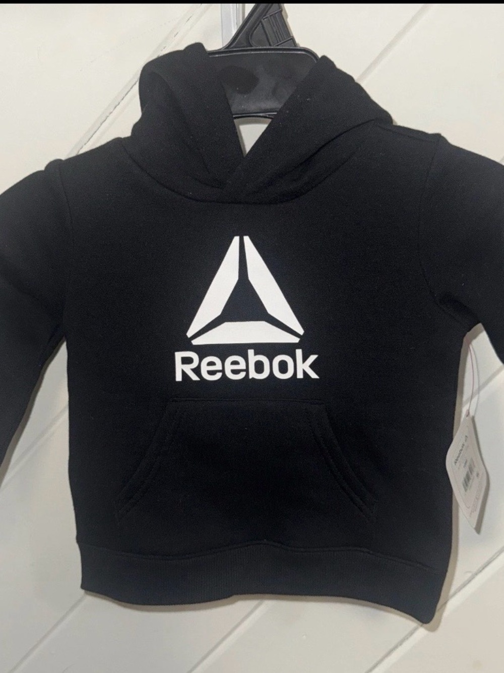 Reebok Black Hoodie with White Logo for Kids